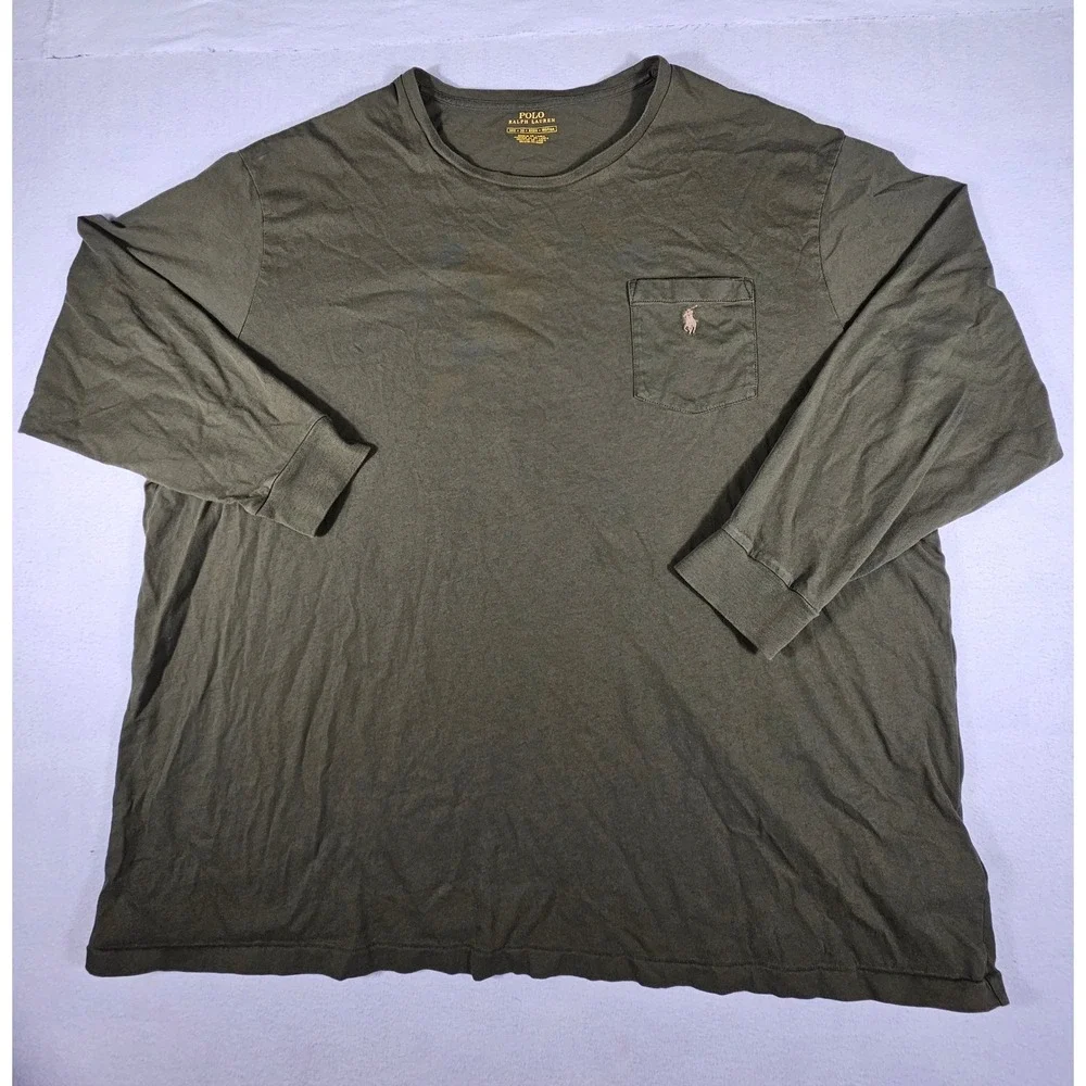 Polo Ralph Lauren Mens 3XB Olive Green Heather Short Sleeve Pony Logo‎ T-Shirt